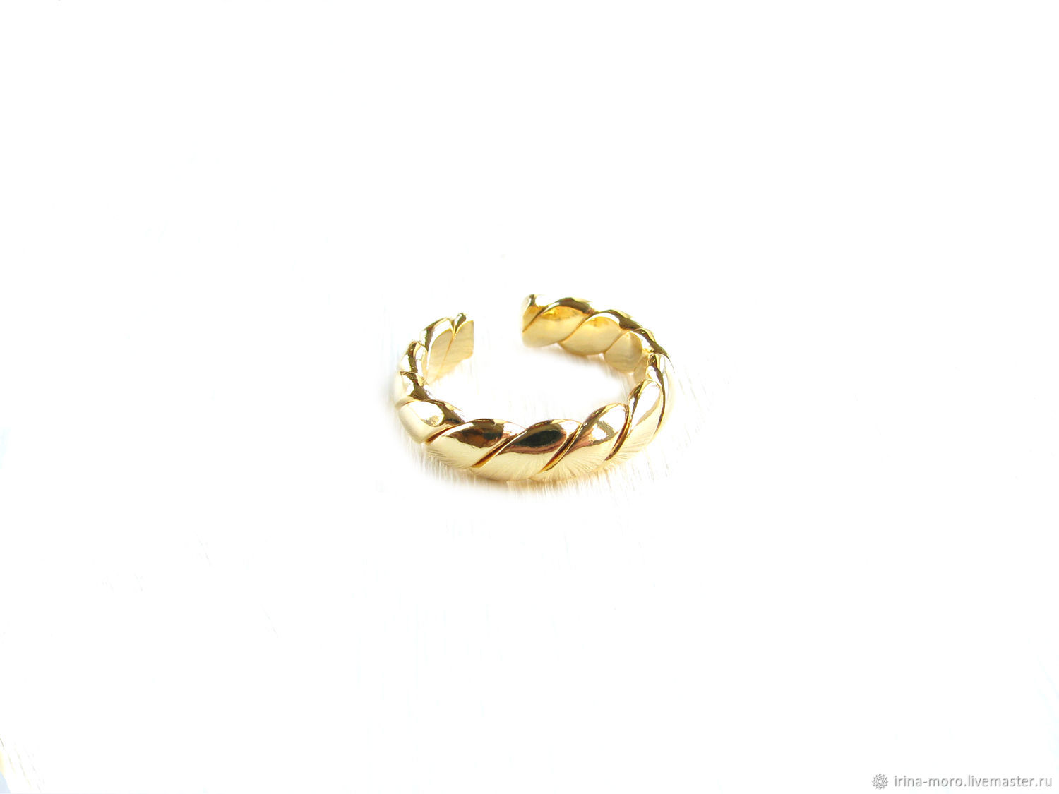 Золотое плетеное кольцо, стильное кольцо,кольцо без камней, Кольца, Москва,  Фото №1