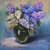 Картины и панно handmade. Livemaster - original item Painting lilac bouquet 