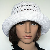 Аксессуары handmade. Livemaster - original item White hat, cotton panama hat. Handmade.