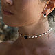 Choker necklace made of raw pearls with natural black onyx, Chokers, Moscow,  Фото №1