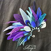 Украшения handmade. Livemaster - original item Feather cuff purple-blue with blue. Handmade.