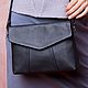 Bag black genuine leather 'Geometry' small, Crossbody bag, St. Petersburg,  Фото №1