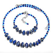 Украшения handmade. Livemaster - original item Lapis Lazuli Necklace Choker and Bracelet Set. Handmade.