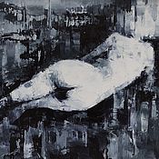 Картины и панно handmade. Livemaster - original item Erotic paintings 40 by 30 cm black and white painting naked woman. Handmade.