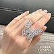 Кольцо серебристое butterfly бабочка с фианитами особой огранки. Кольца. MARIA GUSEVA Fashion Jewelry. Интернет-магазин Ярмарка Мастеров.  Фото №2