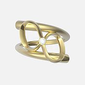 Золотое кольцо "Львиные лапки" с опалом