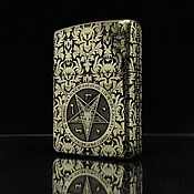 Сувениры и подарки handmade. Livemaster - original item Zippo lighter with engraving of Baphomet. Handmade.