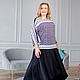 Black floor length skirt 4 wedges on a crepe yoke. Skirts. NATALINI. My Livemaster. Фото №15