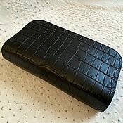 Сумки и аксессуары handmade. Livemaster - original item Men`s crocodile leather clutch with two zippers, in black!. Handmade.