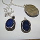 Set (earrings and pendant) made of SILVER 925, decorated with crystals Druze framed rhinestone and marcasite
