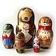 Matryoshka 5 local `Masha and the bear with friends` will Delight your mood both adult and child. Matryoshka is especially attractive and which carries many meanings and symbols toy.
