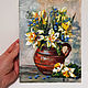 Daffodils and forget-me-nots oil painting. Pictures. Vladyart. Online shopping on My Livemaster.  Фото №2