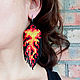 Long Beaded Earrings in Ethnic Style Fiery Brush Earrings. Earrings. StylishThings4U. My Livemaster. Фото №5