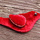 Брошь "Red bird". Брошь-булавка. Арт СТУДИЯ МАРИИ  БРИК МУРРМЕЛАД. Интернет-магазин Ярмарка Мастеров.  Фото №2