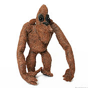 Куклы и игрушки handmade. Livemaster - original item Toy Monkey Tyson, Orangutan, made of felt. Handmade.