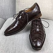 Обувь ручной работы handmade. Livemaster - original item Shoes men`s classic, from the selected abdominal part of crocodile skin.. Handmade.