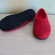 Felted Red Men's Slippers. Slippers. Larissa Permjakova. Online shopping on My Livemaster.  Фото №2