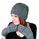 Mittens with Owls gray women's knitted. Mittens. Space Cat Knitting. My Livemaster. Фото №4