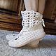 Lace-up ankle boots 2, white cotton, Ankle boot, Tomsk,  Фото №1