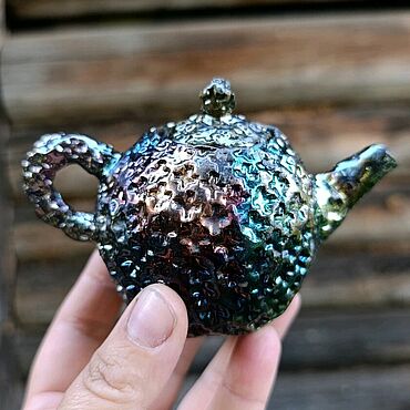 Посуда ручной работы. Ярмарка Мастеров - ручная работа чайничек ЖУК РАКУ. Handmade.