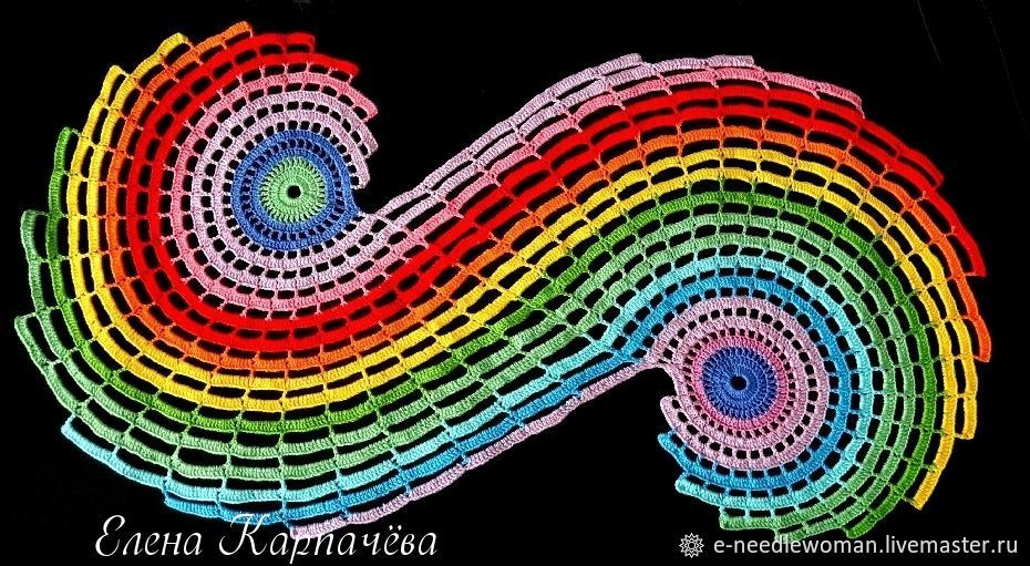 Радужная спираль крючком схема