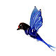 Hanging figurine made of colored glass Bird Swallow Spring, Pendants for pots, Moscow,  Фото №1