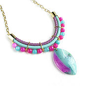 Украшения handmade. Livemaster - original item Bright necklace with agates 