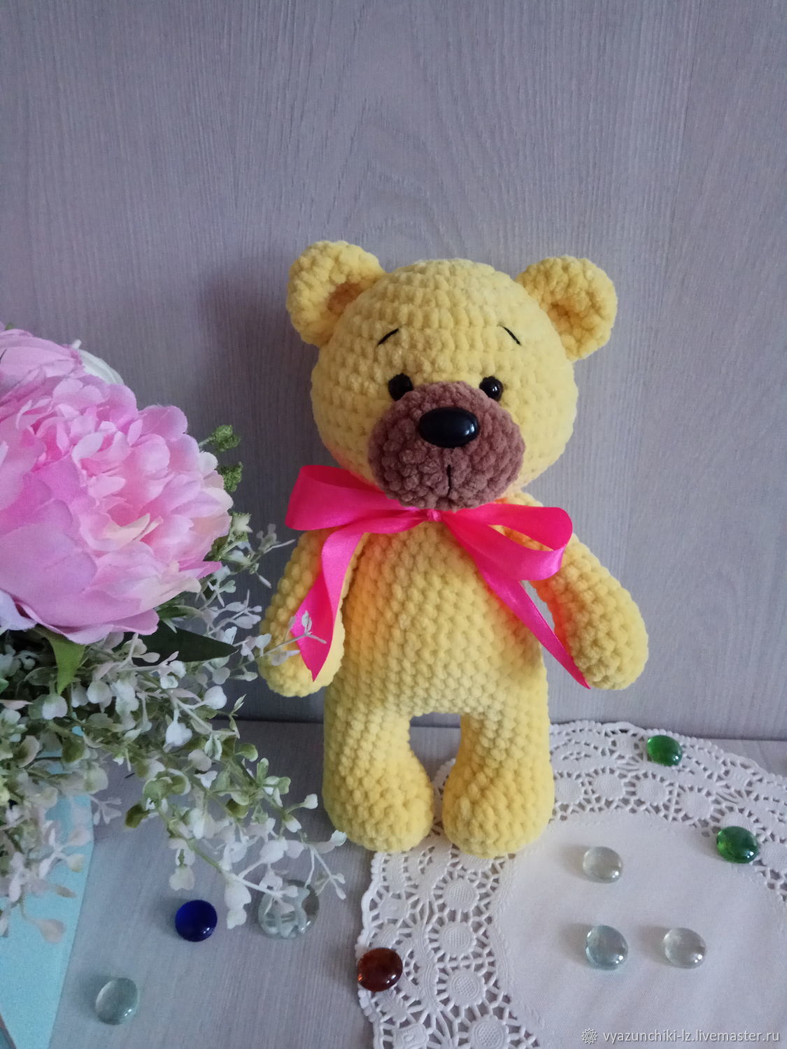Toy bear made of plush yarn crocheted, Stuffed Toys, Volokolamsk,  Фото №1