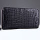 Cosmetic bag with crocodile leather one zipper IMA0101B4, Wallets, Moscow,  Фото №1