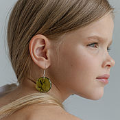Украшения handmade. Livemaster - original item Transparent Round Green Frog Rustic Baby Earrings. Handmade.