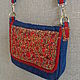 Denim bag with beaded embroidery. Crossbody bag. Galina Belokon. Online shopping on My Livemaster.  Фото №2
