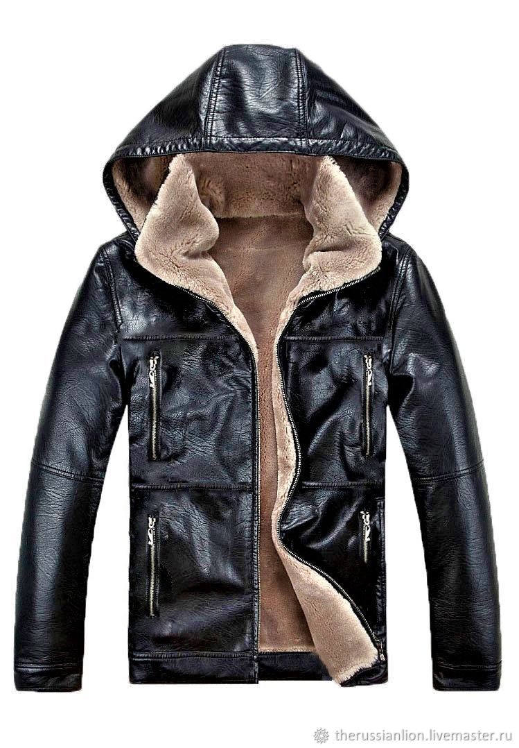 Зимняя мужская кожаная куртка 0013 – купить на Ярмарке Мастеров