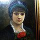 Винтаж: Картина.19 век.Agapit Stevens.Бельгия.Портрет.Живопись, Статуэтки винтажные, Тамбов,  Фото №1