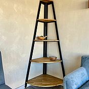 Для дома и интерьера handmade. Livemaster - original item Folding corner shelf in Loft style with solid oak shelves. Handmade.