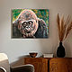 Картина портрет обезьяны 50 на 60 см Горилла картина масло. Картины. Картины от  Ирины. Интернет-магазин Ярмарка Мастеров.  Фото №2