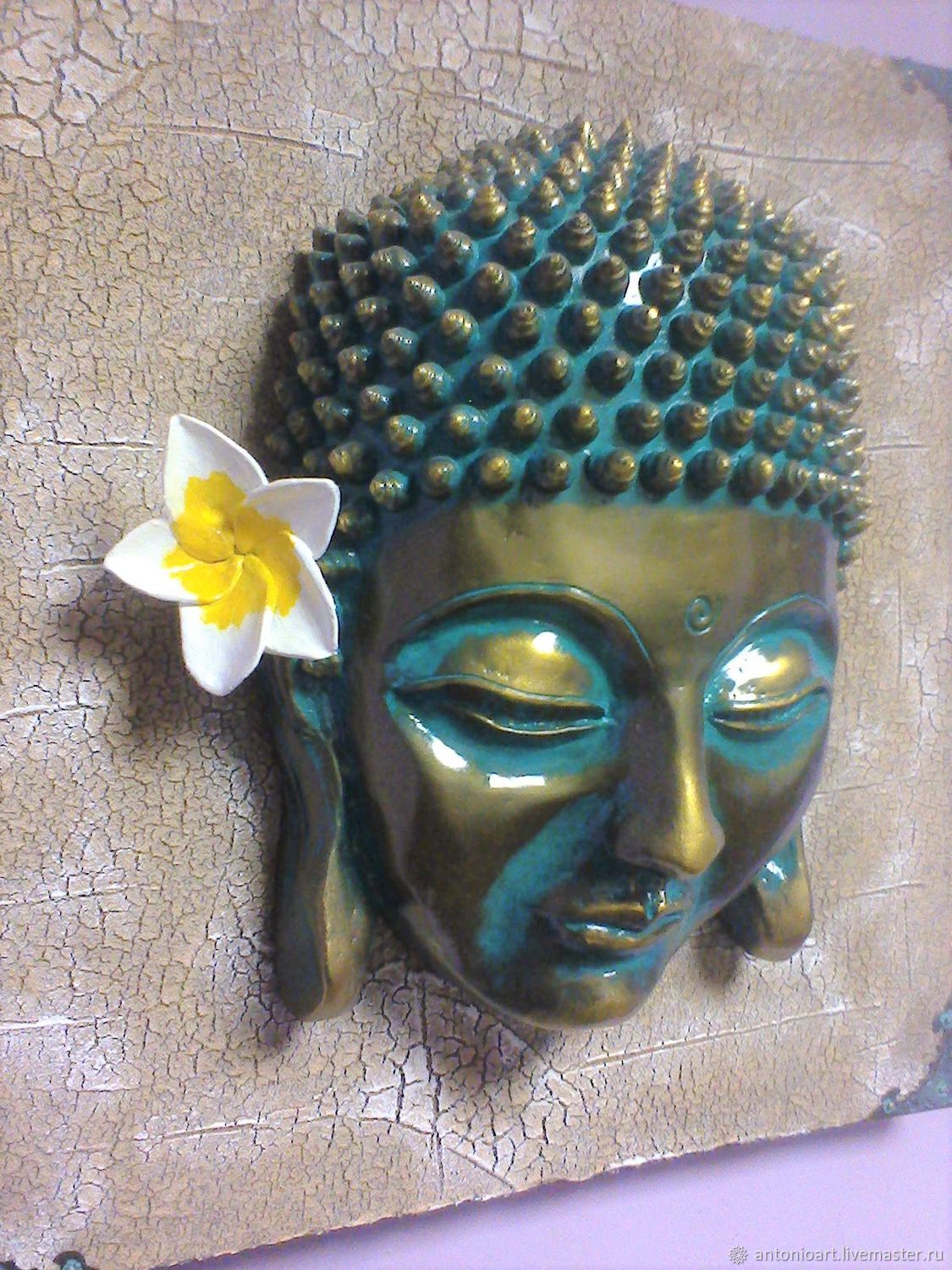 condenser Inhibit Grateful Buddha on the wall Buddha Head Bronze Buddha with flower – купить на  Ярмарке Мастеров – FJQE3COM | Sculpture, Chelyabinsk