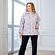 Рубашка  в мужском стиле хлопок белая цветы Plus Size, Блузки, Новосибирск,  Фото №1