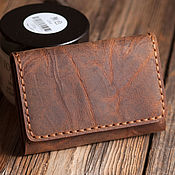 Сумки и аксессуары handmade. Livemaster - original item Brown leather cardholder for cards and business cards, card wallet. Handmade.