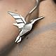 Серебряная моносерьга ORIGAMI KOLIBRI в японском стиле. Одиночная серьга. THING JEWELRY. Ярмарка Мастеров.  Фото №5