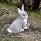 Grey hare / felted wool bunny / hare interior toy, Felted Toy, Sochi,  Фото №1
