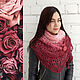 Crocheted shawl bordeaux ambre. Shawls. Lena Aseeva Knit and Felt. My Livemaster. Фото №4