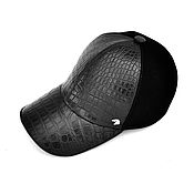 Аксессуары handmade. Livemaster - original item Baseball cap made of crocodile leather and natural suede, to order!. Handmade.