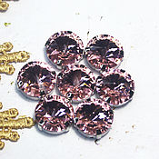 Материалы для творчества handmade. Livemaster - original item Rivoli rhinestones 14 mm Pink in a frame. Handmade.