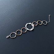 Украшения handmade. Livemaster - original item Bracelet, large chain, silver and gold color, stylish bracelet. Handmade.
