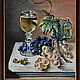 Painting Grapes and a glass of wine, Dutch still life, Fruit and wine. Pictures. Valeria. My Livemaster. Фото №6