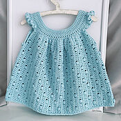Одежда детская handmade. Livemaster - original item Summer sundress for a girl 3-6 months, blue. Handmade.