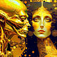 Golden painting of a Girl and an Alien. Fantasy art. Pictures. House of the Sun (irina-bast). My Livemaster. Фото №4