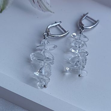 Серьги из горного хрусталя "Свежесть". . Украшения ручной работы - Ярмарка Мастеров Украшения ручной работы. Ярмарка Мастеров - ручная работа Серьги из горного хрусталя "Свежесть". Handmade.
