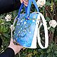 Order Copy of Van Gogh. Leather blue white bag "Almond Blossoms". Leather  Art  Phantasy. Livemaster. . Classic Bag Фото №3