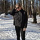 Теплая льняная куртка с эксклюзивной росписью.Черная. Пальто. Maya Moliq. Ярмарка Мастеров.  Фото №5
